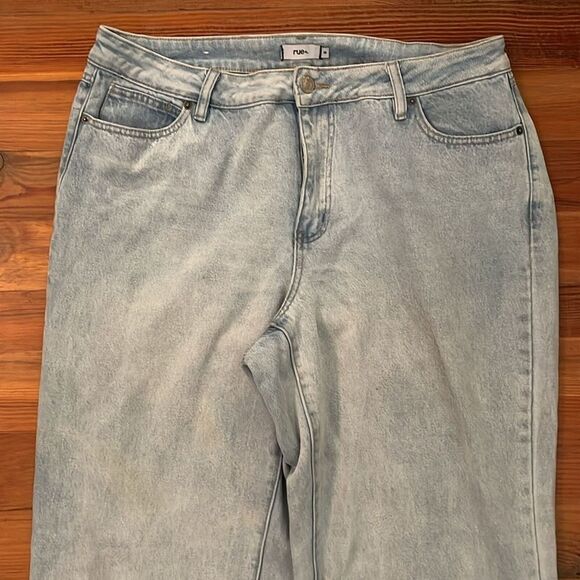 Rue+ Rue21 Denim Blue Jeans Womens Size 14 Straight Wide Leg Loose Fit - Picture 12 of 13